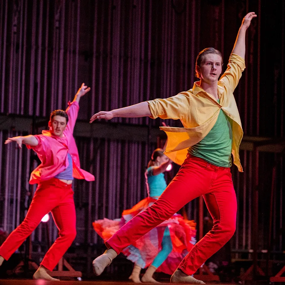 Theatre dance students performing